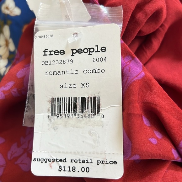 Free People  Romantic combo Red and Purple floral Dress - Picture 11 of 11